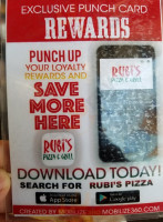 Rubi's Pizza Grill menu