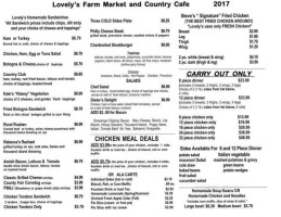 Lovely's Farm Market menu