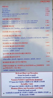 Pizza De La Baie menu