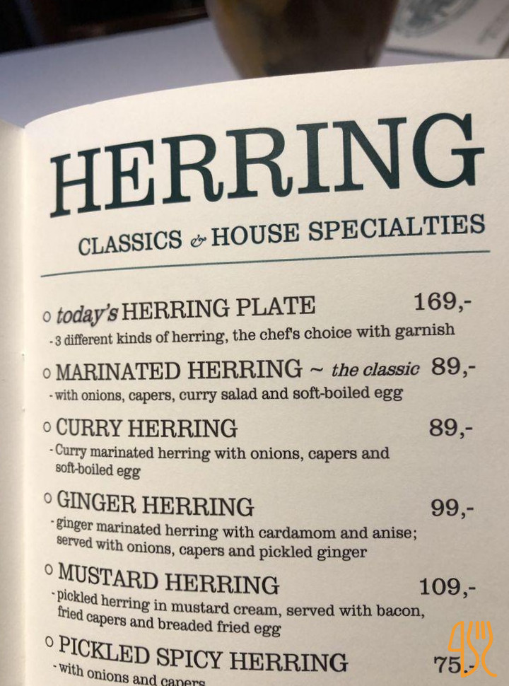 Schønnemann Menu