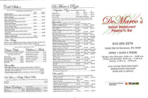 Demarco's Italian menu