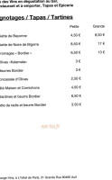 Le Mange-vins menu