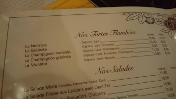 Le Marronnier menu