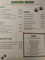 Tracks Grill menu