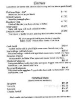 The Wine Cellar menu