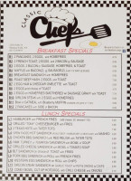 Chef's Diner menu