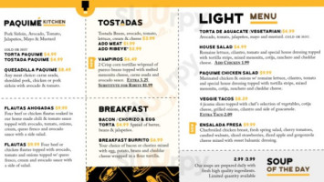 Tortas Paquime menu