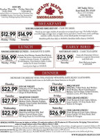 Shady Maple Smorgasbord menu