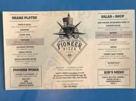 Pioneer Pizza menu