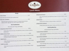 Crumbs Cookies menu