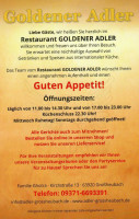 Zum Goldenen Adler menu