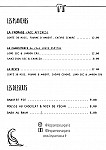 Les Paresseux menu