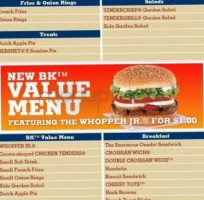 Burger King menu