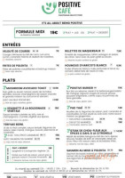 Positive Juice Bar menu