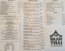 Baan Thai menu