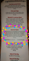 Maxwell's Tavern menu