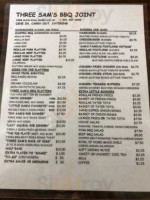 Three Sams Bbq Catering menu