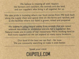 Chipotle Mexican Grill menu