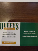 Duffy's Sports Grill menu