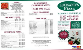 Lucisano's Pizza menu