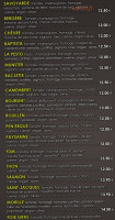 La Pizza du Rouillen menu