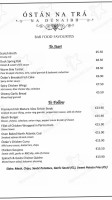 Beach Downings menu