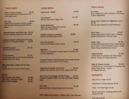 Harty's Bar Restaurant Tapas menu