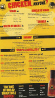 Buffalo Wild Wings menu