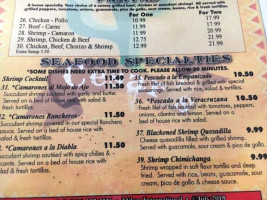 Cesar's Place Mexican Grill menu