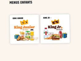 Burger King menu