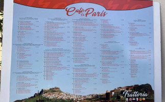 Trattoria Cafè De Paris menu