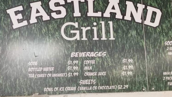 Eastland Grill menu