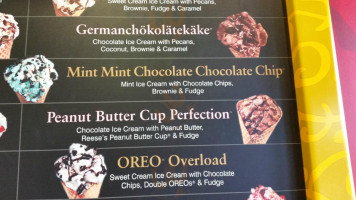 Cold Stone Creamery menu