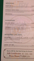 Byron Bobe's Pizza House menu