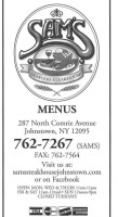 Sam's Seafood Steakhouse menu