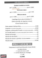 Le petit Comptoir menu