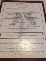 Sugar Pine Cafe menu