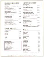 Graybill's Dinner menu