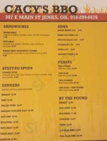 Cacy's Bbq menu