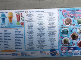 Tropical Sno menu