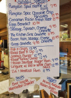 Burnt Hills Cafe menu