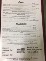 Graziano's menu