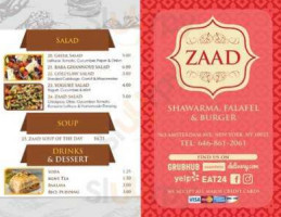 Zaad menu