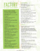 Factory By Beer Tree Brew menu