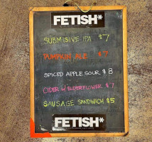 Fetish Brewing menu