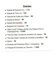 Aux Saveurs Lointaines menu