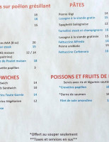 La Cachette menu