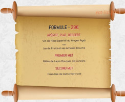 La Rôtisserie Médiévale menu