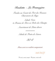 Le Manoir Des Montagnes menu