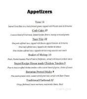 279 Grill menu